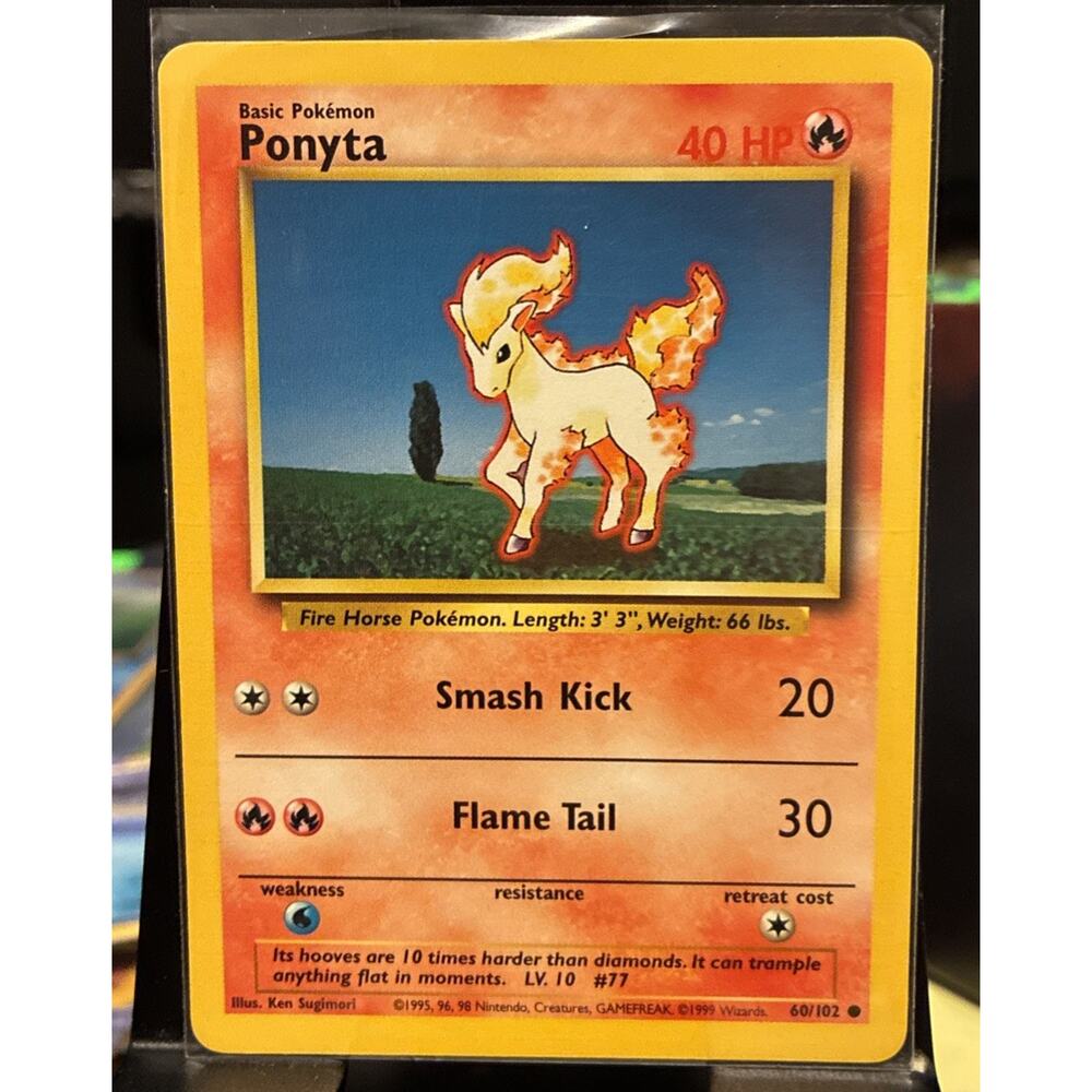 Pokémon Card Ponyta 60/102 1999 Base Set NM-Mint PK0017